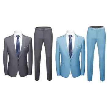 1 комплект стильный блейзер брюки наряд формальный костюм комплект отложной воротник для похудения однобортный костюм тонкая строчка
