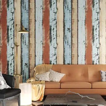  деревянные панели полосы винтажные обои рулонный эффект функция обои для спальни для стены 3d обои домашний декор напольное покрытие